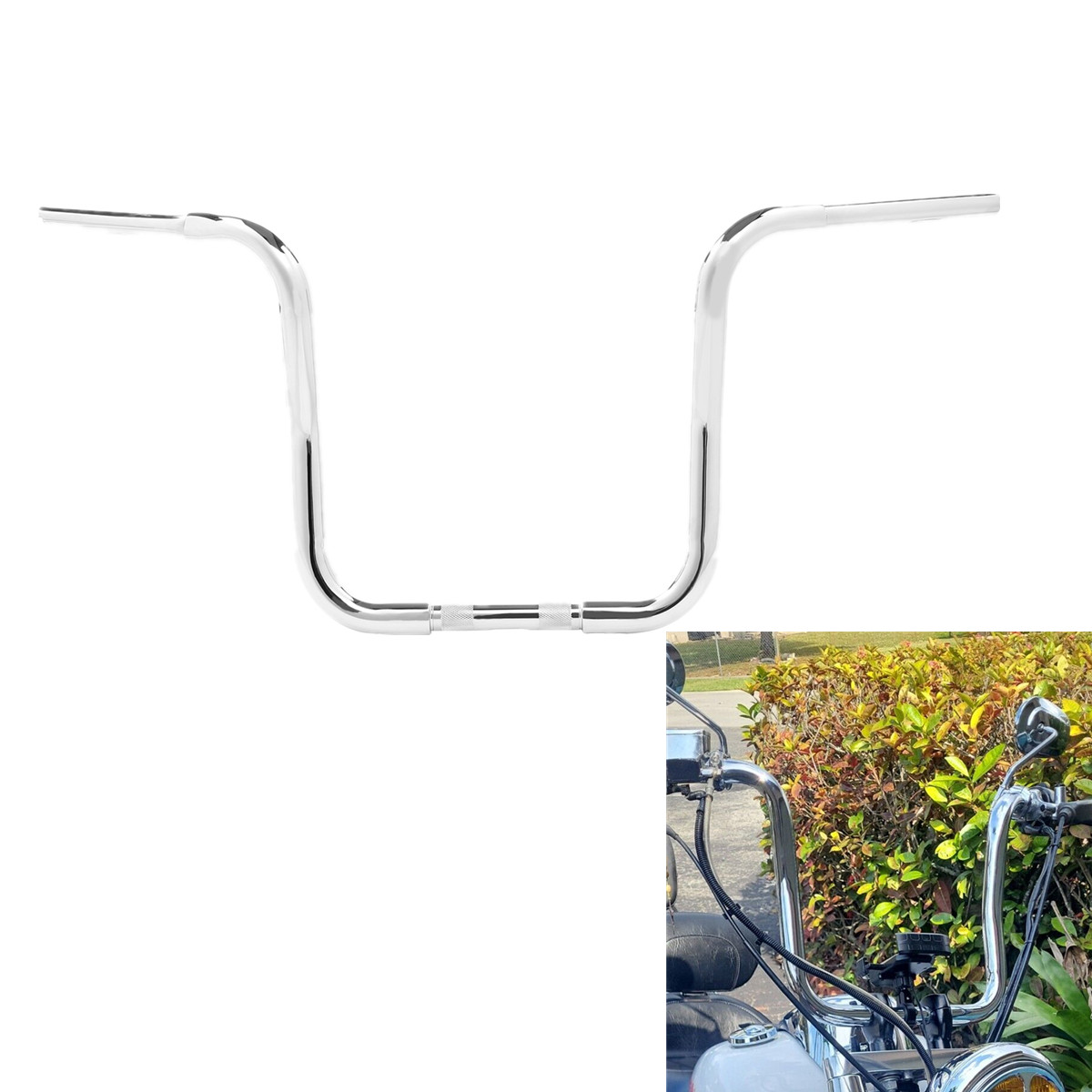 Chrome 14″ Rise Ape Hanger 1 1/4″ Handlebar Fit For Harley Custom Sportster XL