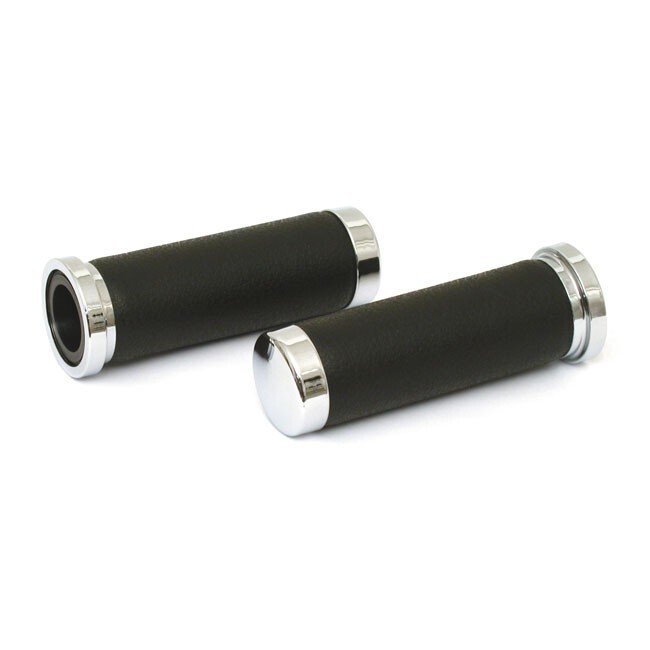 Black & Chrome Grips: Kawasaki VN 1600/ VN 1700 Classic / Tourer / Nomad M090906