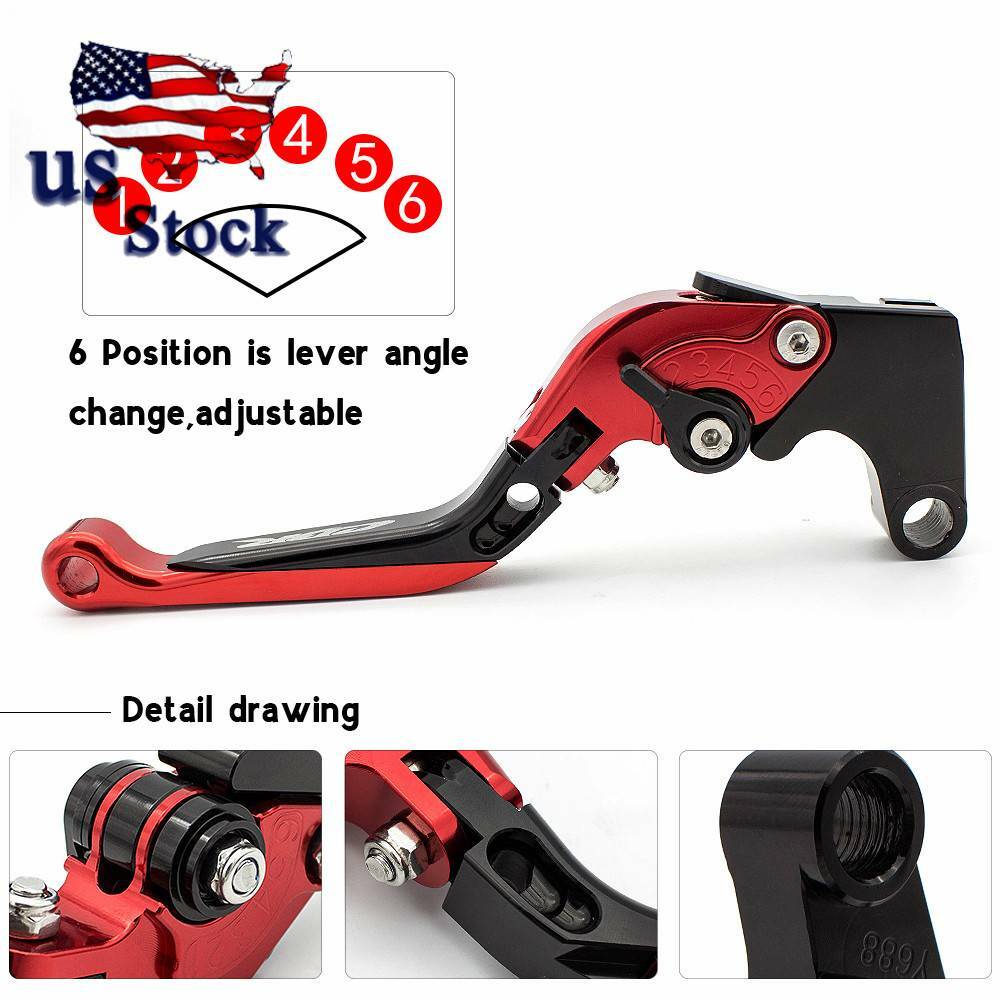 US Stock For Honda CBR900RR 1993-1998 1999 Fold Extend Brake Clutch Levers Red