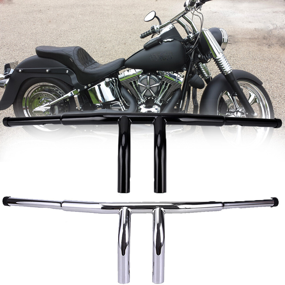 8″ Rise Drag T Bar 1.25″ Fat Handlebar For Harley Street Glide Softail Fatboy