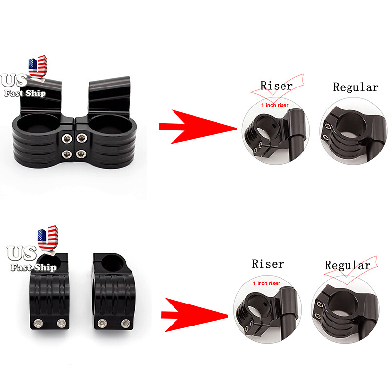 Regular/Riser CNC 31-55mm Fork Clip On Handlebar Tube Head Mount Clamp Kits Type