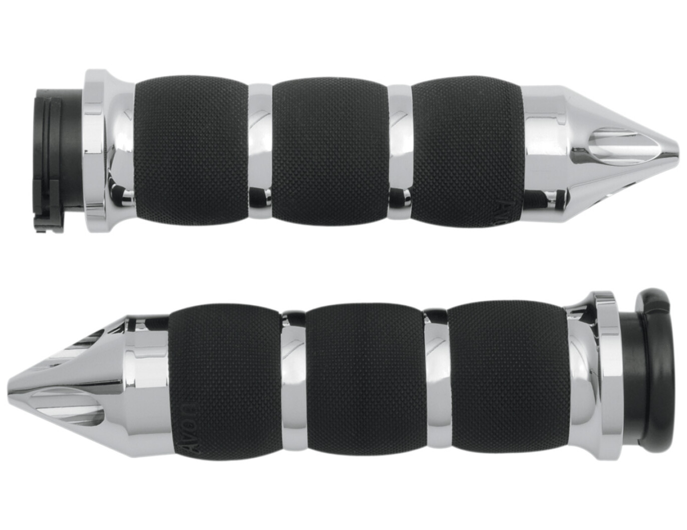 Avon Air Cushion Chrome/Black Spike Cable-Style Handlebar Grips (AIR-90-CH-SPK)