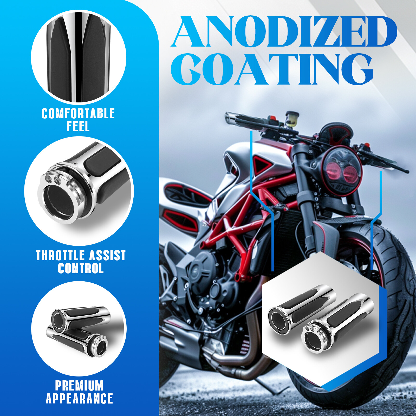 1″ Motorcycle Handlebar Hand Grips w/ Throttle For Harley FXST Softail Standard