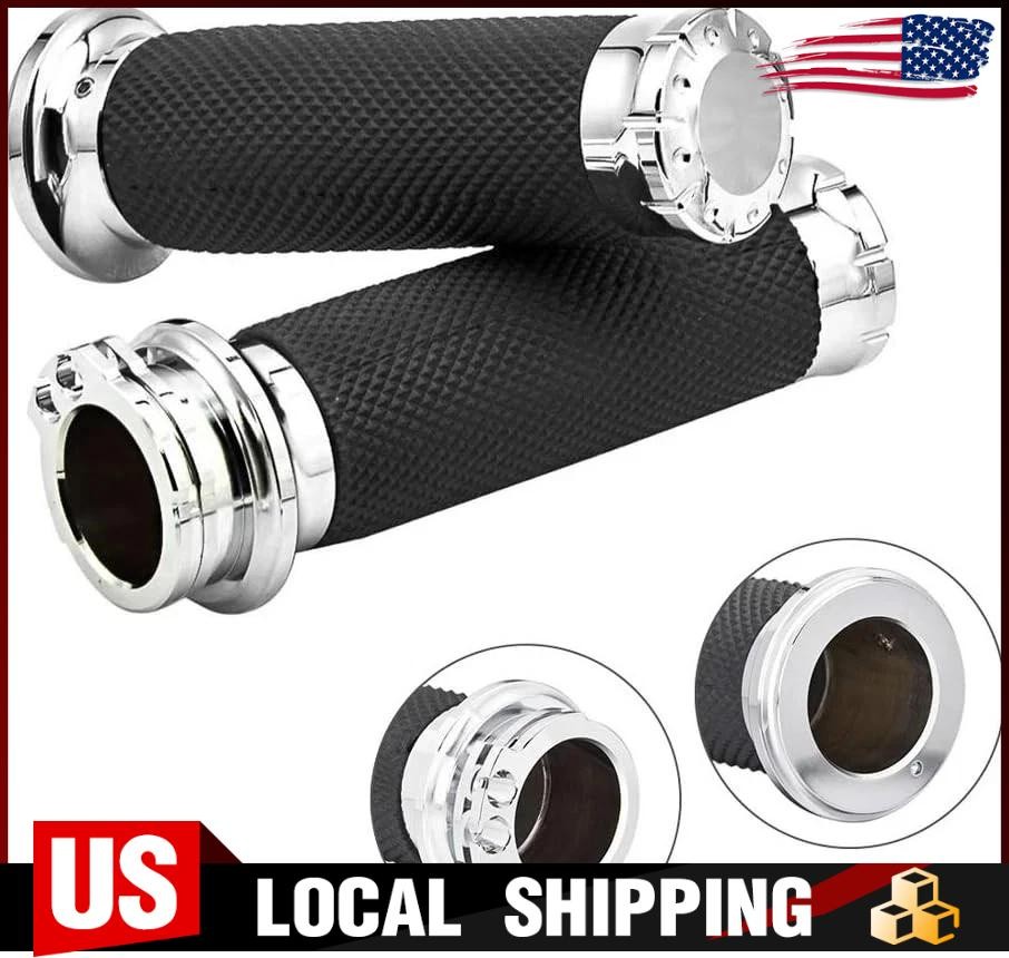 Chrome Motorcycle Cable Throttle Handle Bar Metal Universal Fits For Kawasaki
