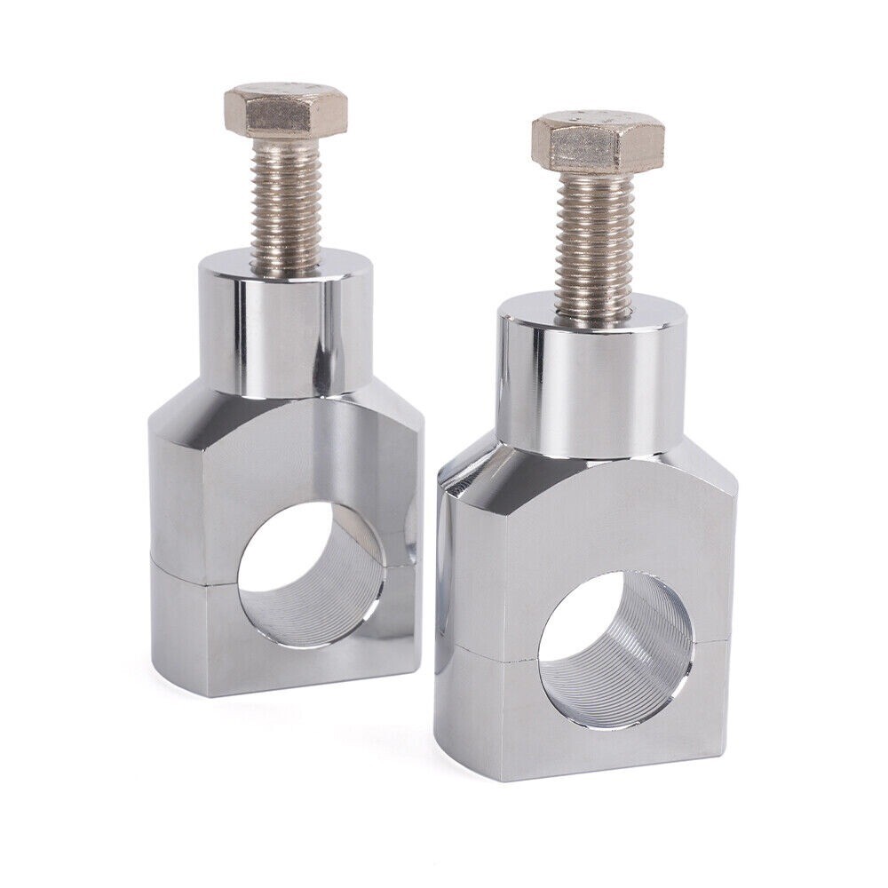 Silver 1″ Motorcycle Handlebar Riser Clamp Mount For Harley Dyna Touring Softail
