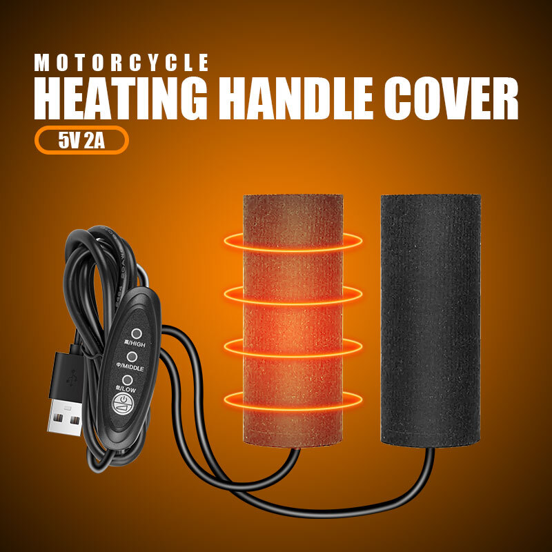 Electric Heated Motorcycle Hand Grips Adjustable Handlebar Cover Warmer Handle