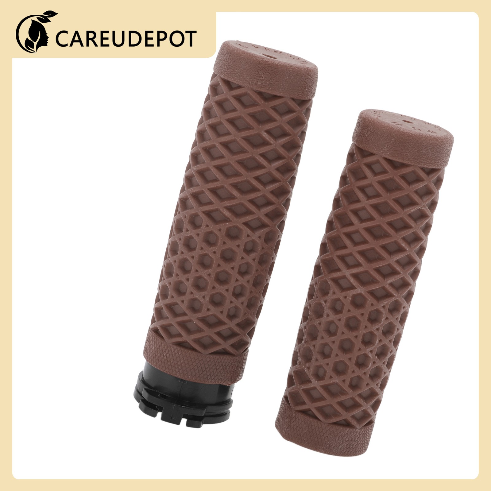 1in 25mm Motorcycle Hand Grips Cover Kit Handlebar Grips Brown