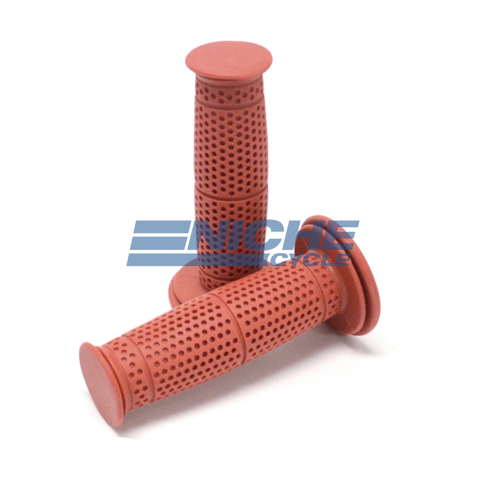 125mm Rubber Vintage Dual Sport Road Motorcycle Grips Scarlet Red 7/8″