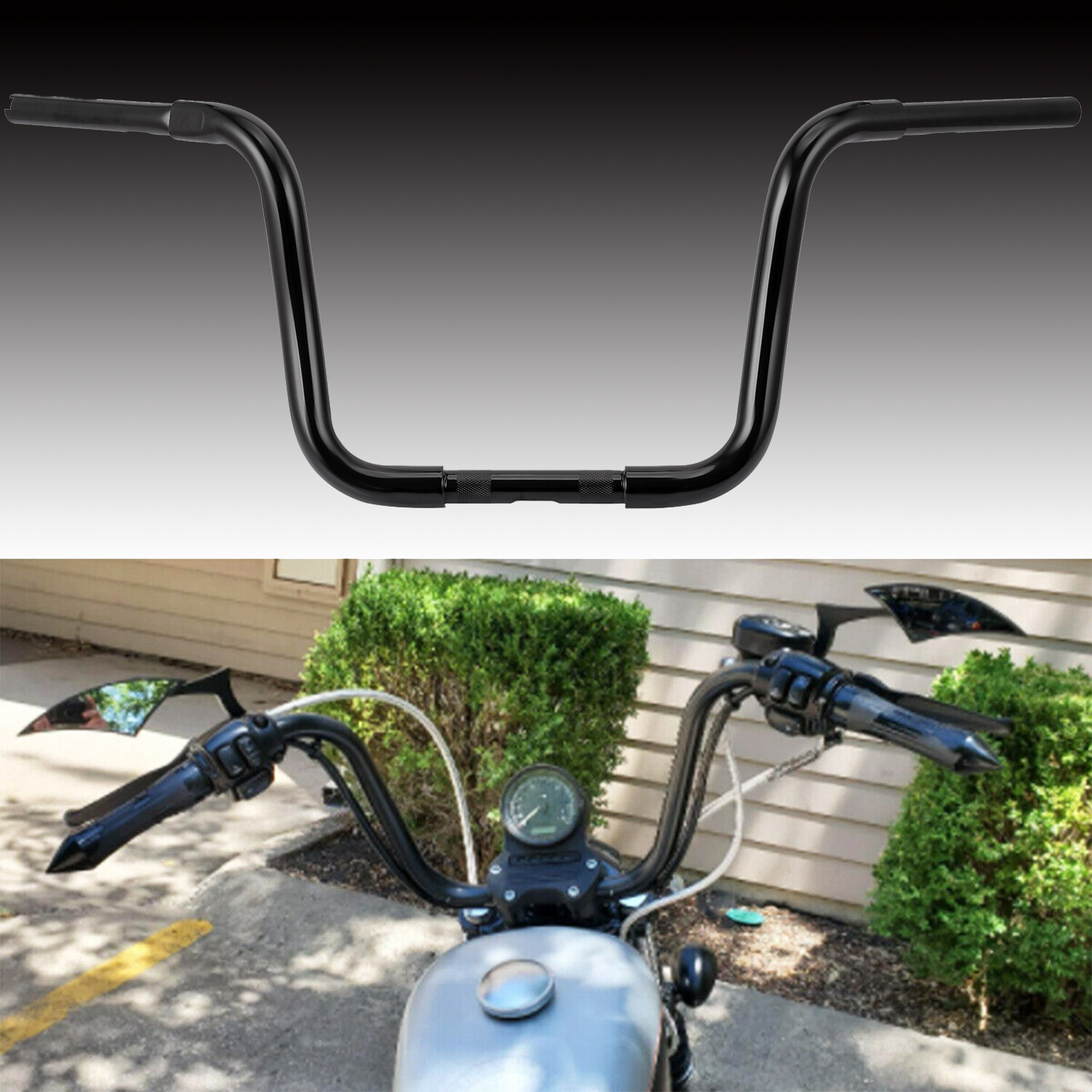 1 1/4” Fat 12” 14” 16” Rise Ape Hanger Handlebar Fit For Harley Sportster XL