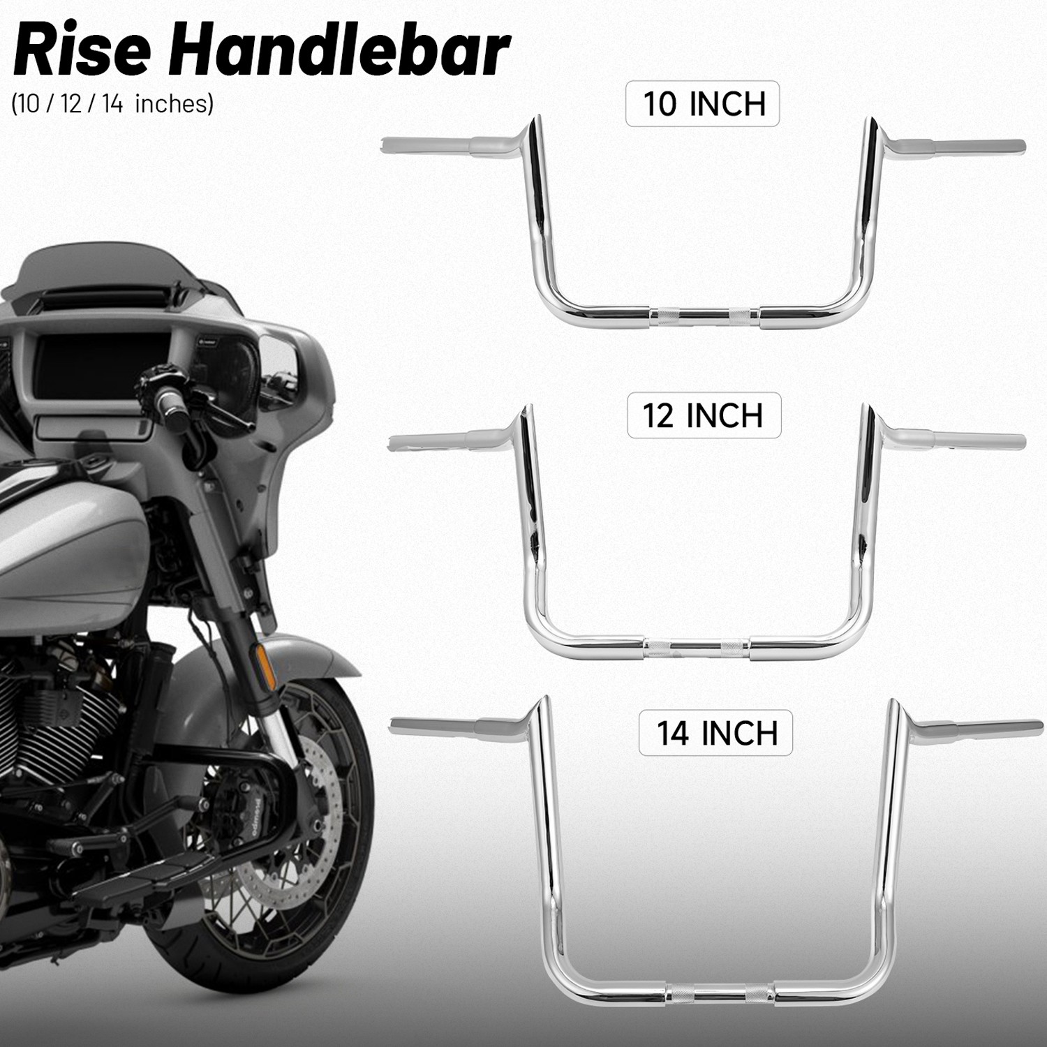 10″ 12″ 14″ Meathook Ape Hangers Handlebar for Harley Electra Glide Street Glide