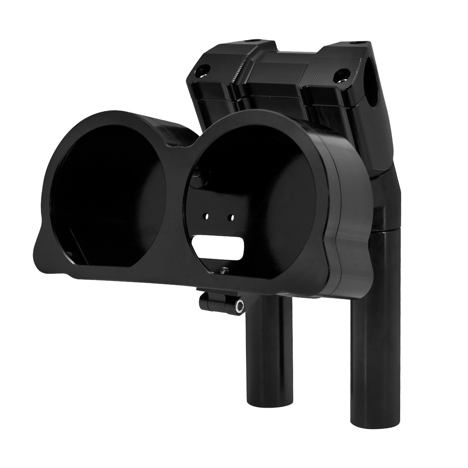 Dual Gauge Mount 1.25″ Bar Handlebar Riser 10″ Black Fit For Harley FLTR 15-23
