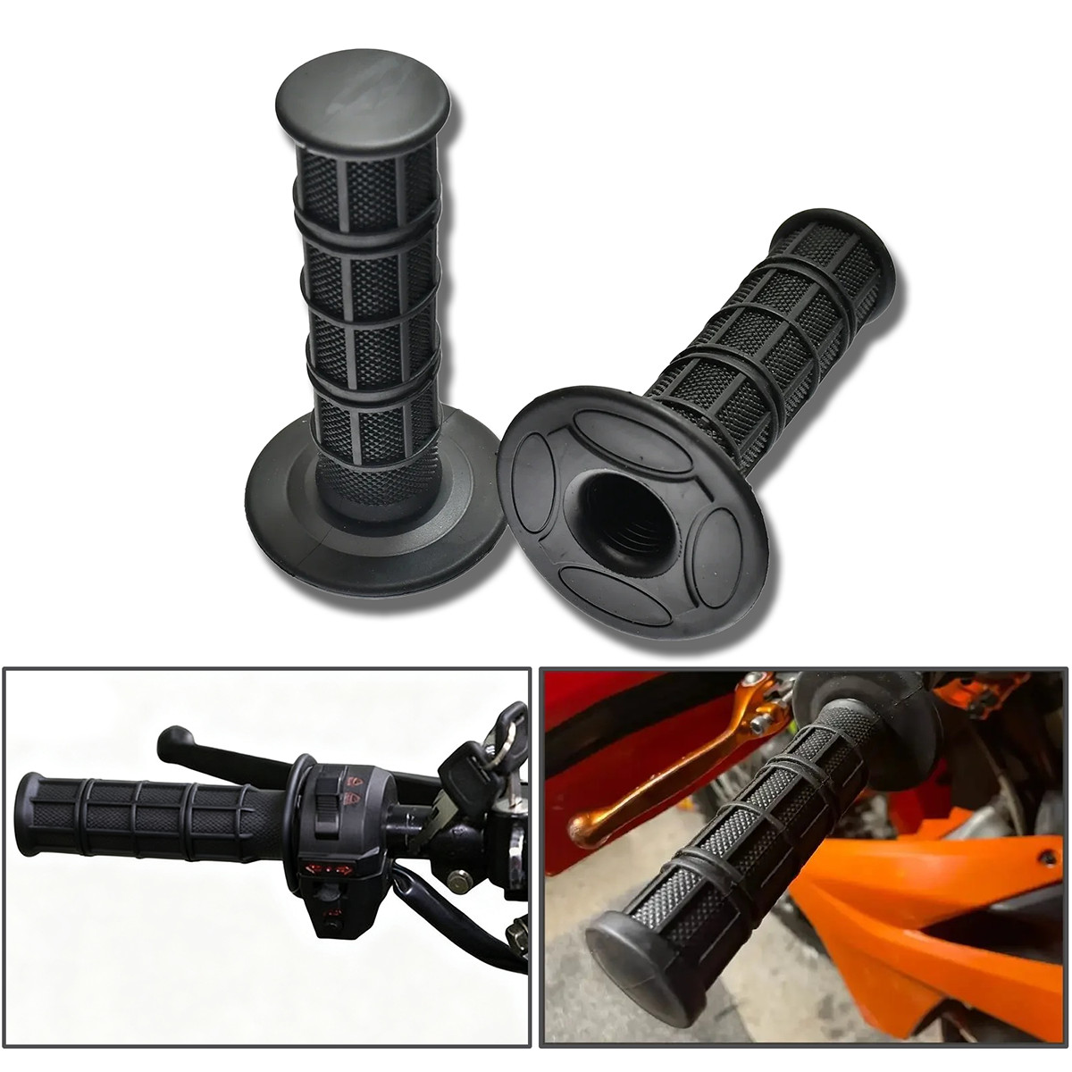 2PCS 7/8″ 22mm-24mm Motorcycle Hand Grips Dirt Bike Motocross Gel Handle Bars