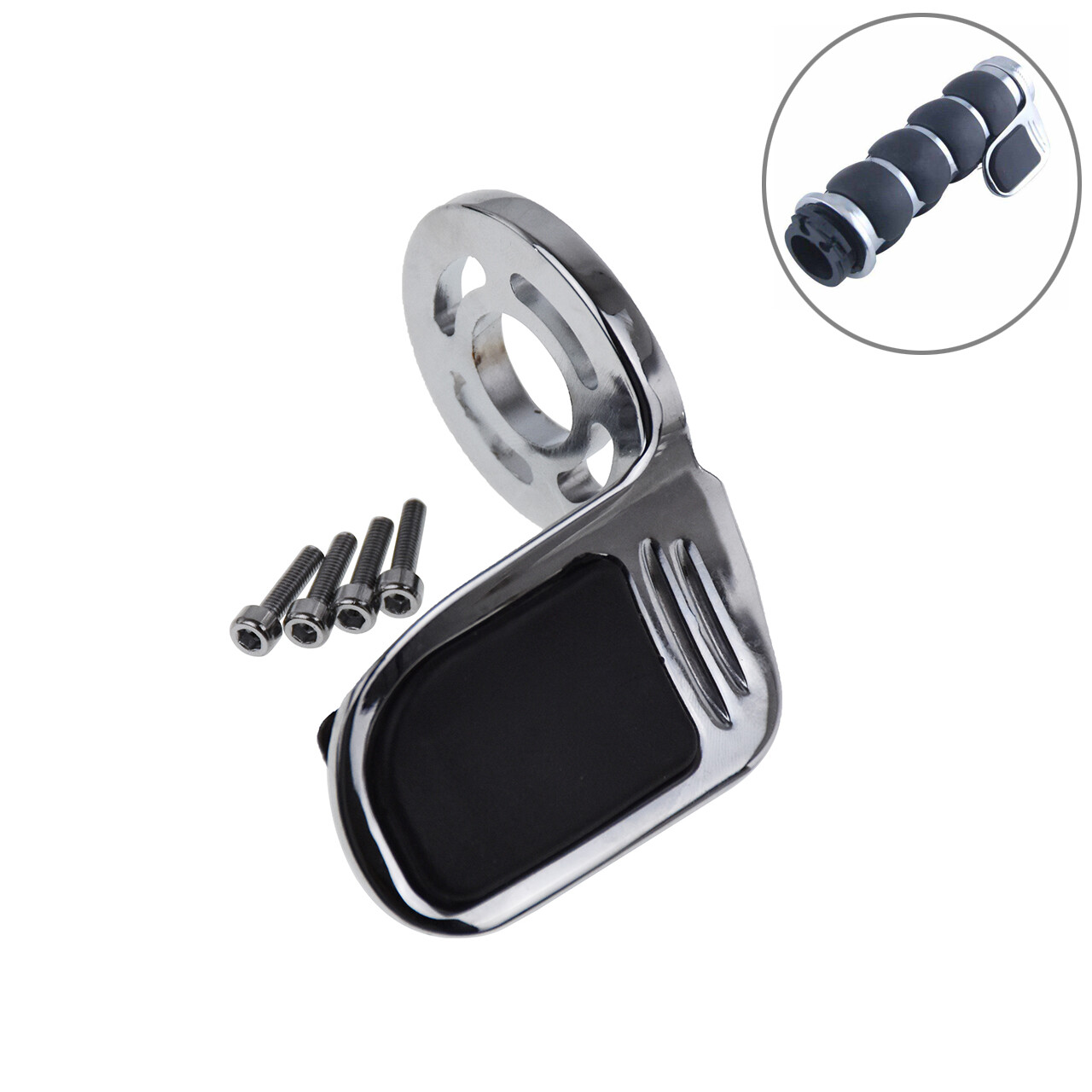 Motorcycle Rubber Grip Throttle Wrist Pad Rest Cruise Assist Hand Grips Control