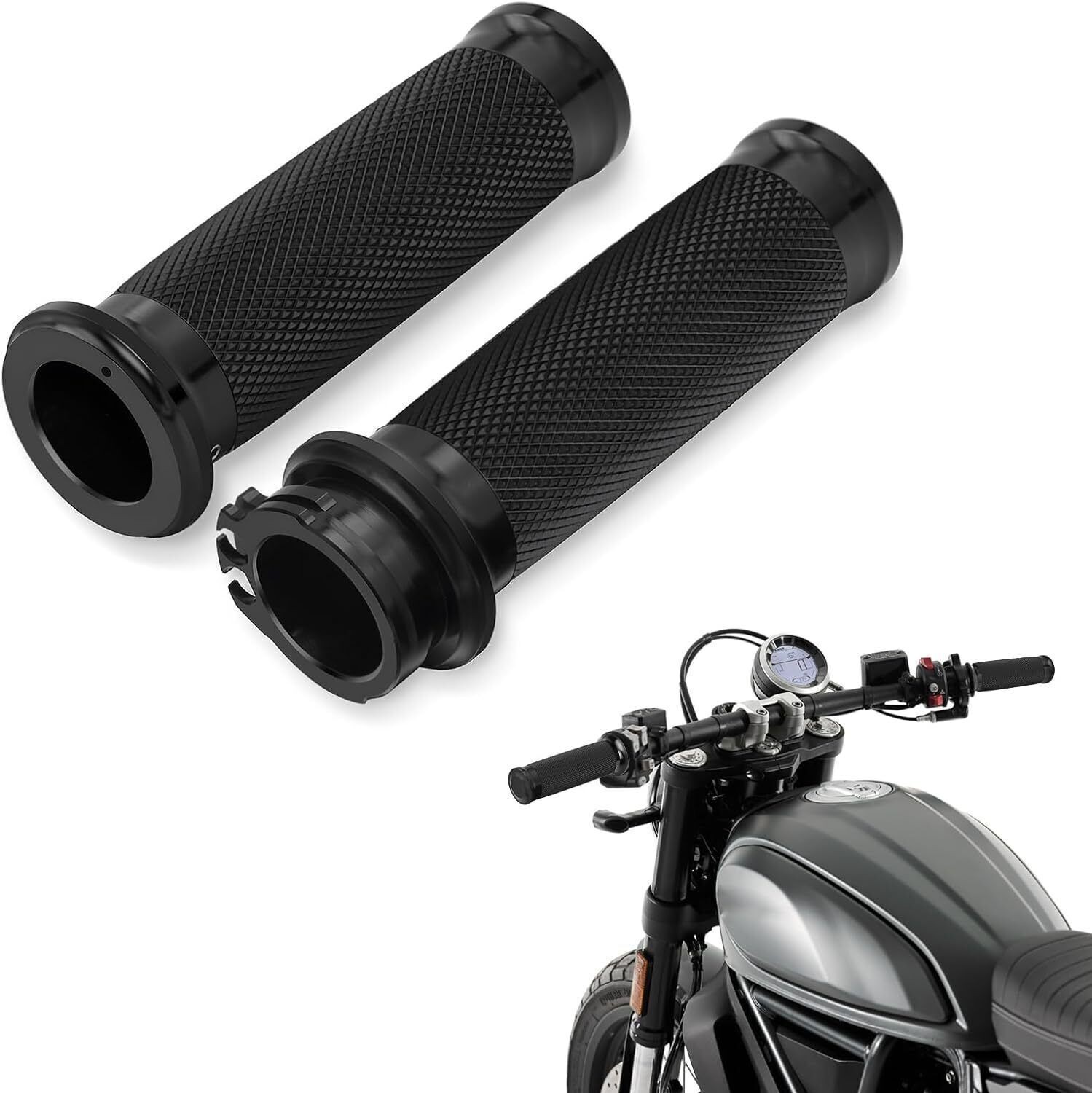 1″ Inch Motorcycle Handle Bar Hand Grips For Harley Honda Yamaha Kawasaki Jkzoab