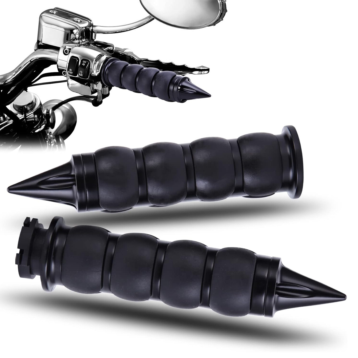 For Harley Softail Electra Glide 1″ Motorcycle Handle Bar Hand Grips W/ Throttle