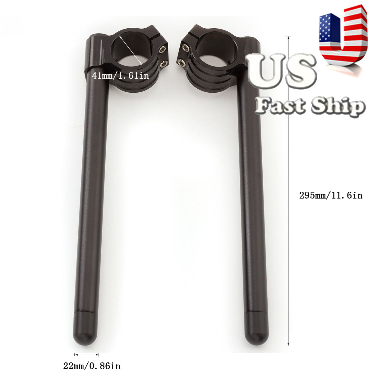 CNC Black 39MM Handlebars Clip Ons Handle Bars Clipons Handlebars Left & Right