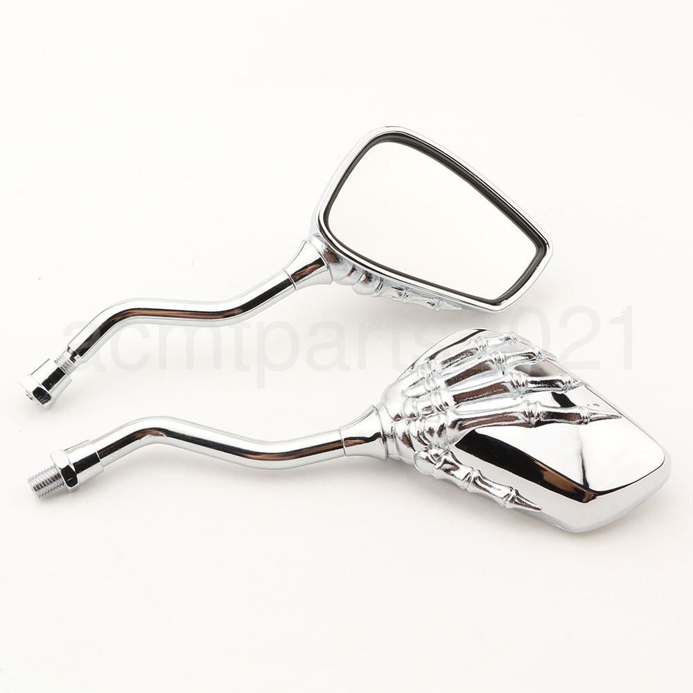Motorcycle Skull Rear View Mirrors Fit For Suzuki Intruder Volusia 800 VL800