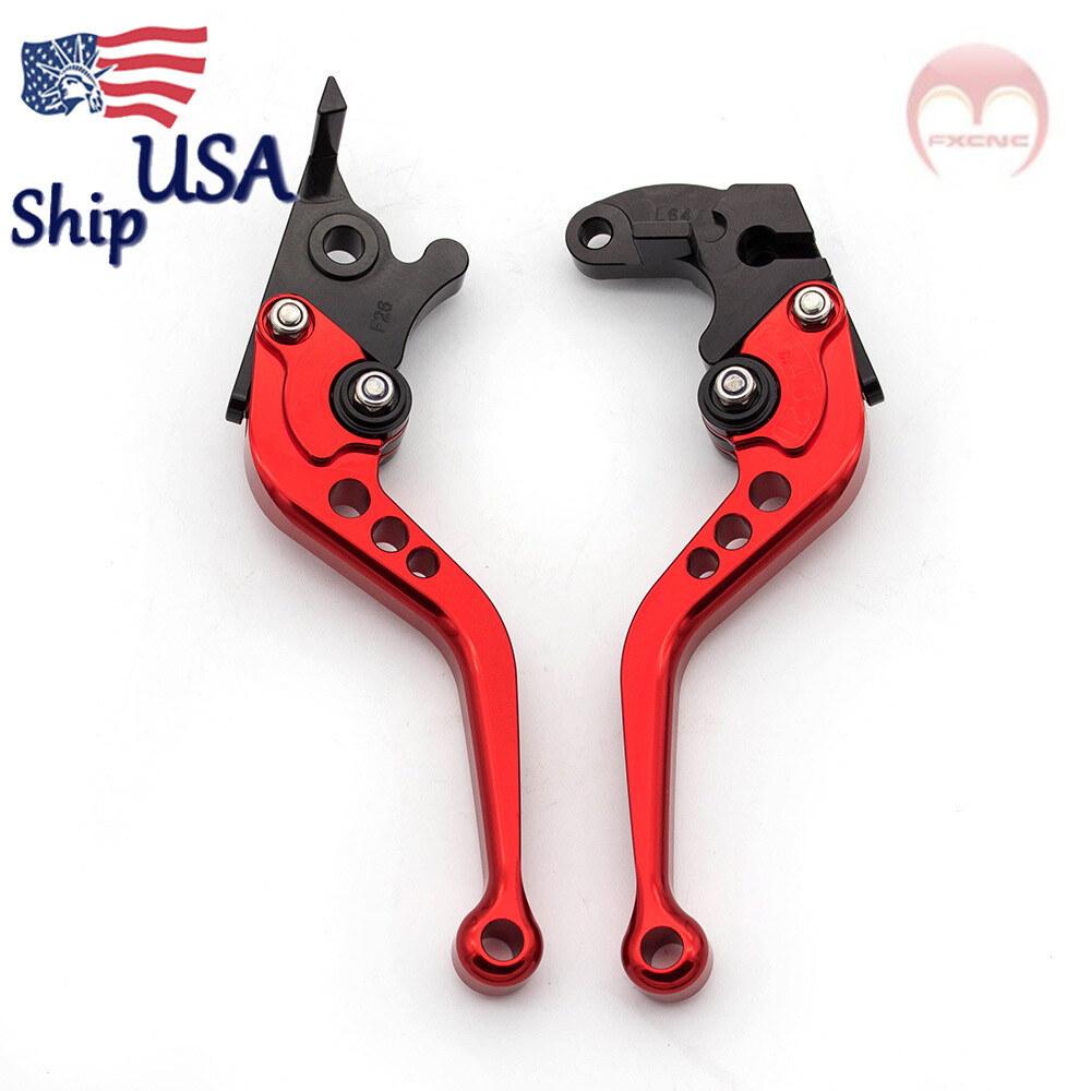 For Honda VTX 1300 2003-2006 2007 2008 CNC Red Adjustable Brake Clutch Levers