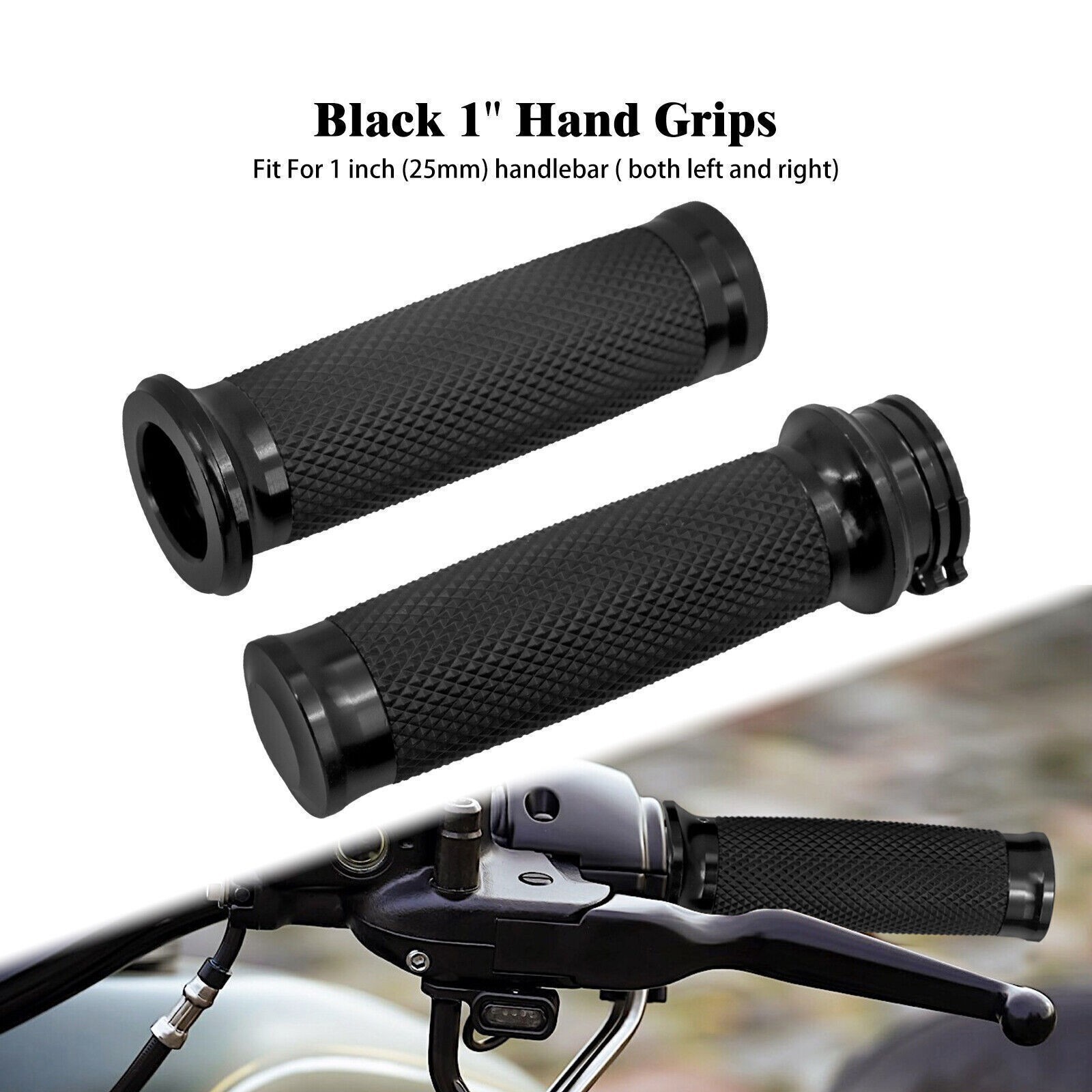 1″ Inch Motorcycle Handle Bar Hand Grips For Harley Honda Yamaha Kawasaki Jkzoab