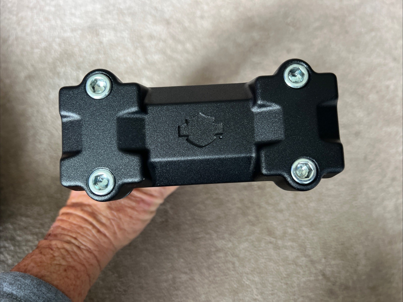 GENUINE HARLEY DAVIDSON BLACK ANODIZED TALL HANDLEBAR RISERS WITH TOP CLAMP