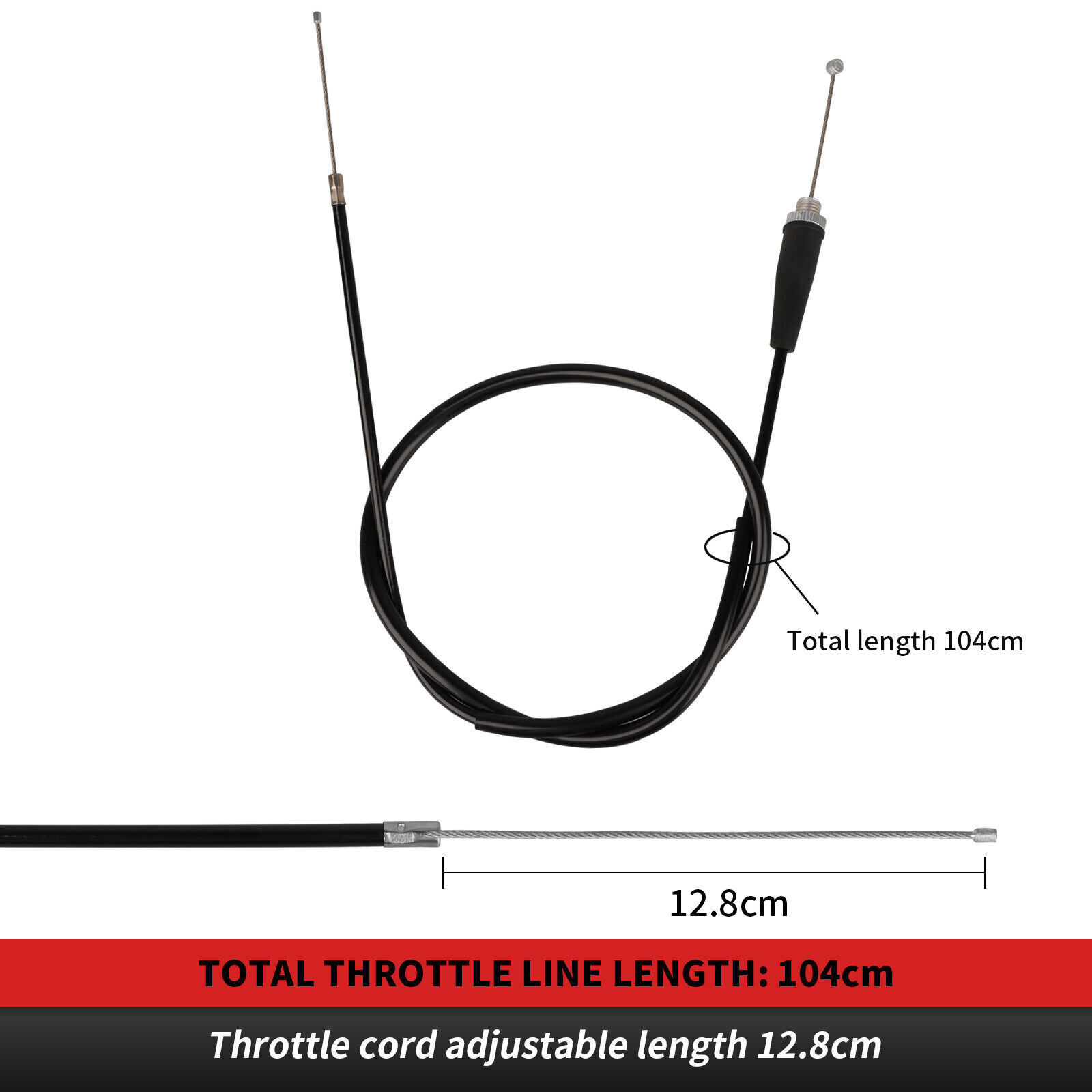 NIBBI Throttle Cable 43″ Twist Grip 7/8″ Clamp 50cc – 250cc Dirt Pit Bike ATV