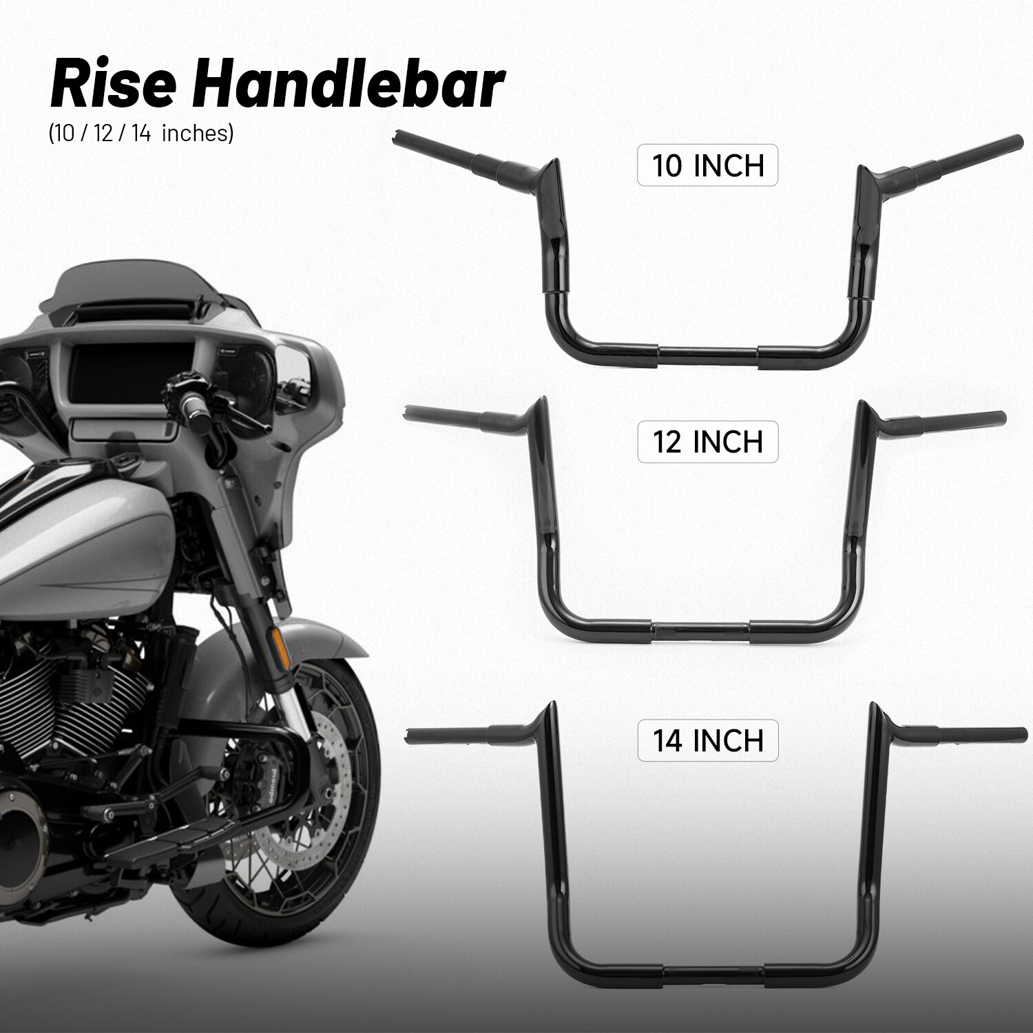 10″-14″ Rise Meathook Bagger Ape Handlebar for 86+ Harley Touring FLH FLHX FLHTC