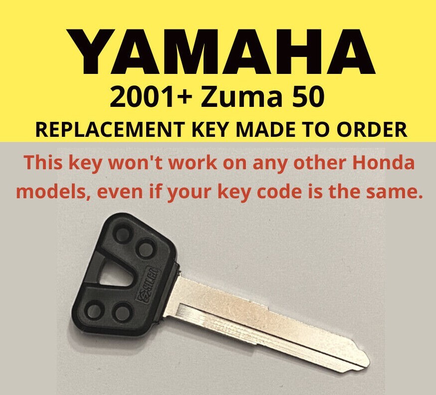 Yamaha 01 + Zuma 50 Scooter Replacement Key Cut to Code B7501-B7750 Plastic Head