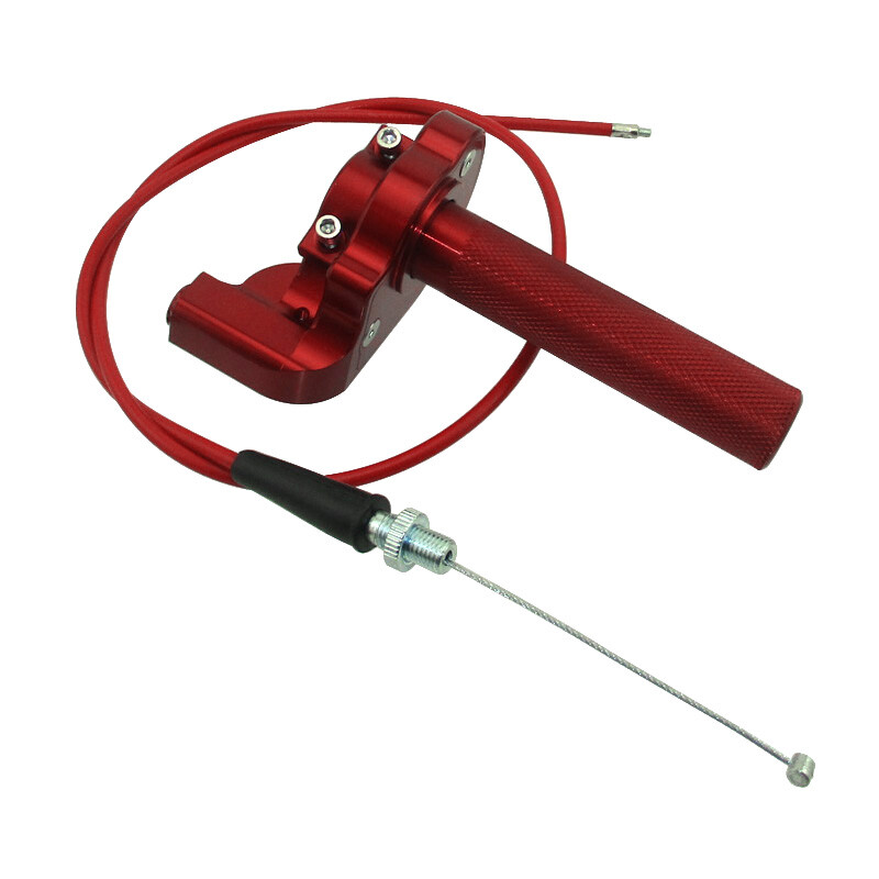 Red CNC Alloy Twist Throttle +Cable For XR50 CRF50 KLX110 TTR SSR YCF Moto Parts