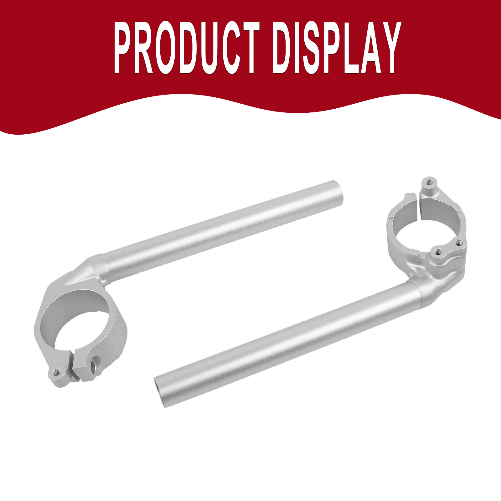 Left & Right Clip-on Handlebars For YAMAHA YZF R1 YZF-R1 YZFR1 2004-2008 Silver