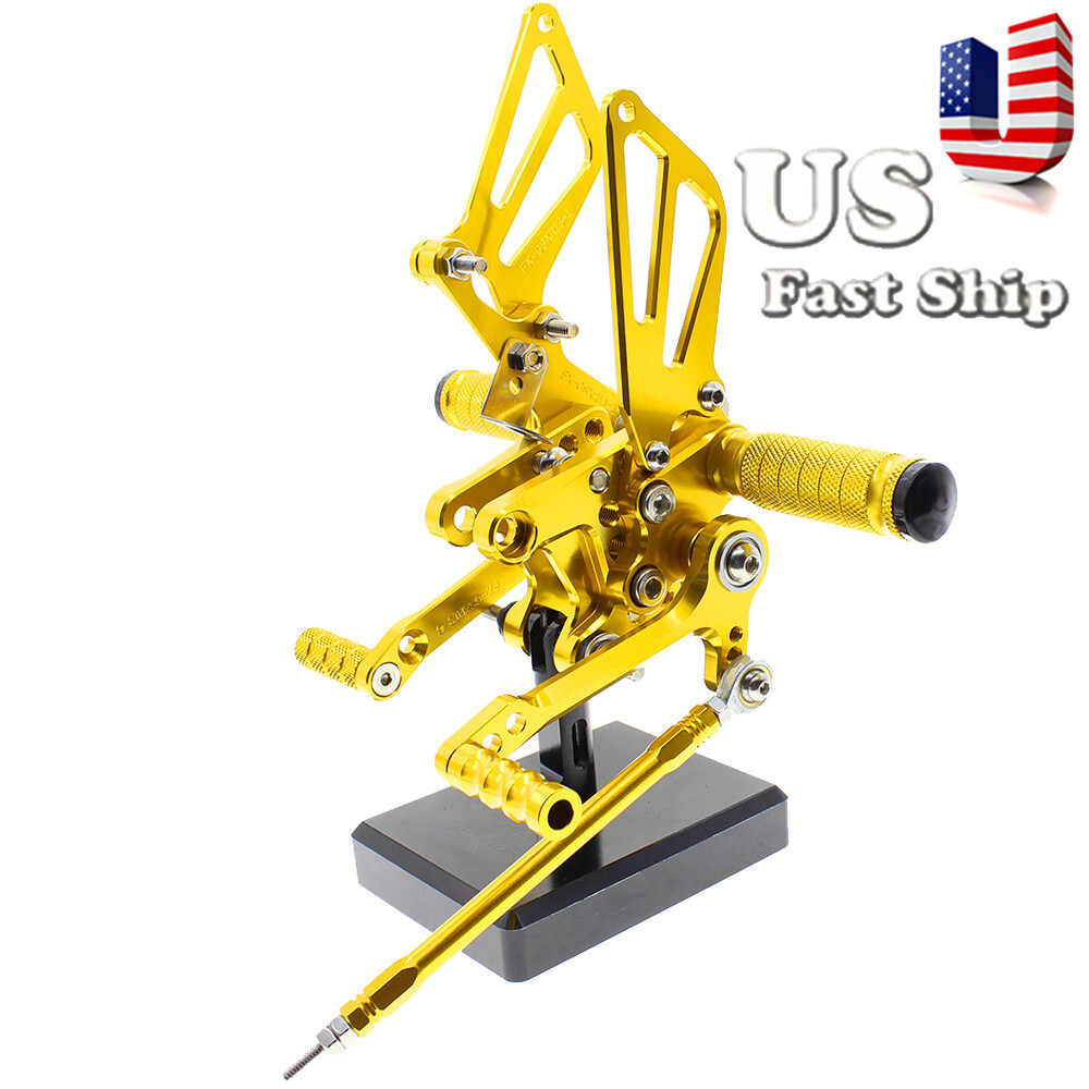 USA CNC Billet Aluminum Foot Rest Rearset Fit SUZUKI GSXR600 2000 2002-2005 Gold