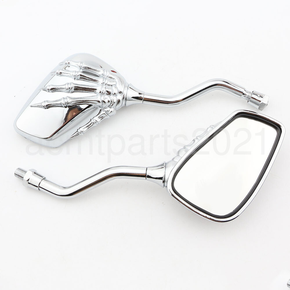Motorcycle Skull Rear View Mirrors Fit For Suzuki Intruder Volusia 800 VL800