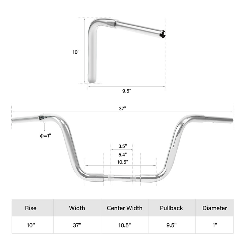 10/12/14/16/18” Ape Hanger Handlebar Fit For Harley FLST FXST Sportster XL 883