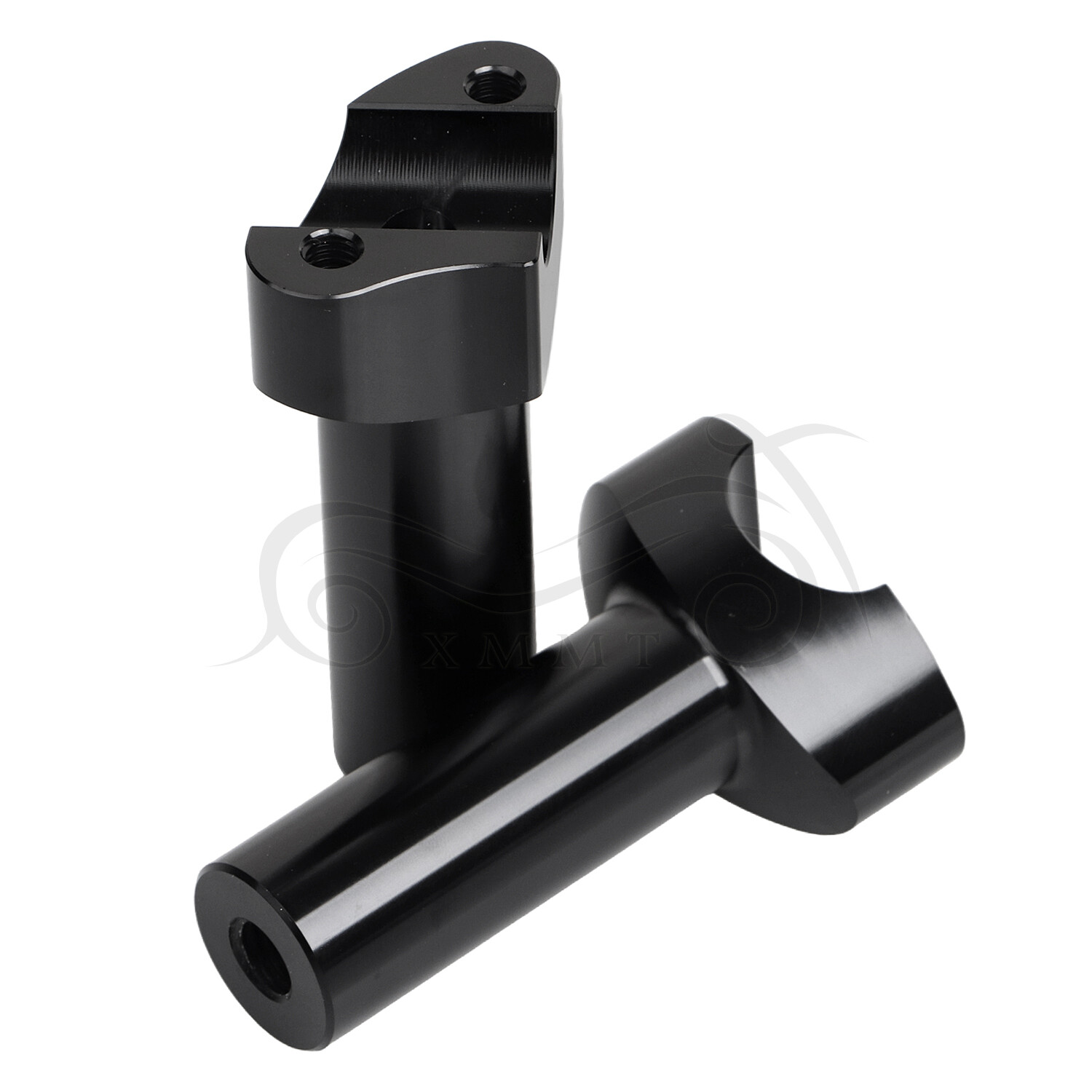 Black CNC 4″ Tall Handlebar Risers For Harley Dyna Iron 883 Road King Softail