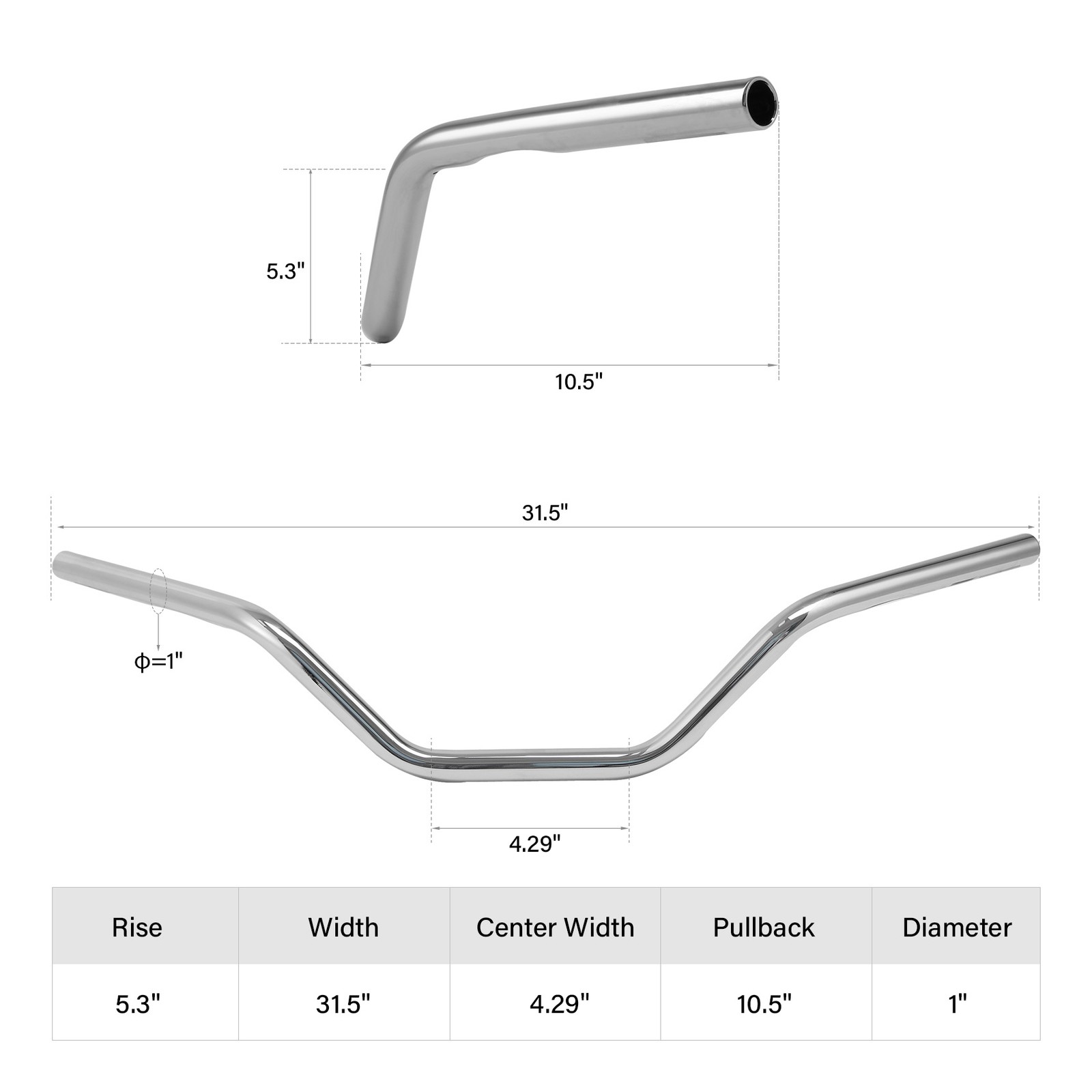 1″ FAT Handlebar 5″ Rise Ape Hanger Bar Fit For Harley Sportster XL Dyna Softail