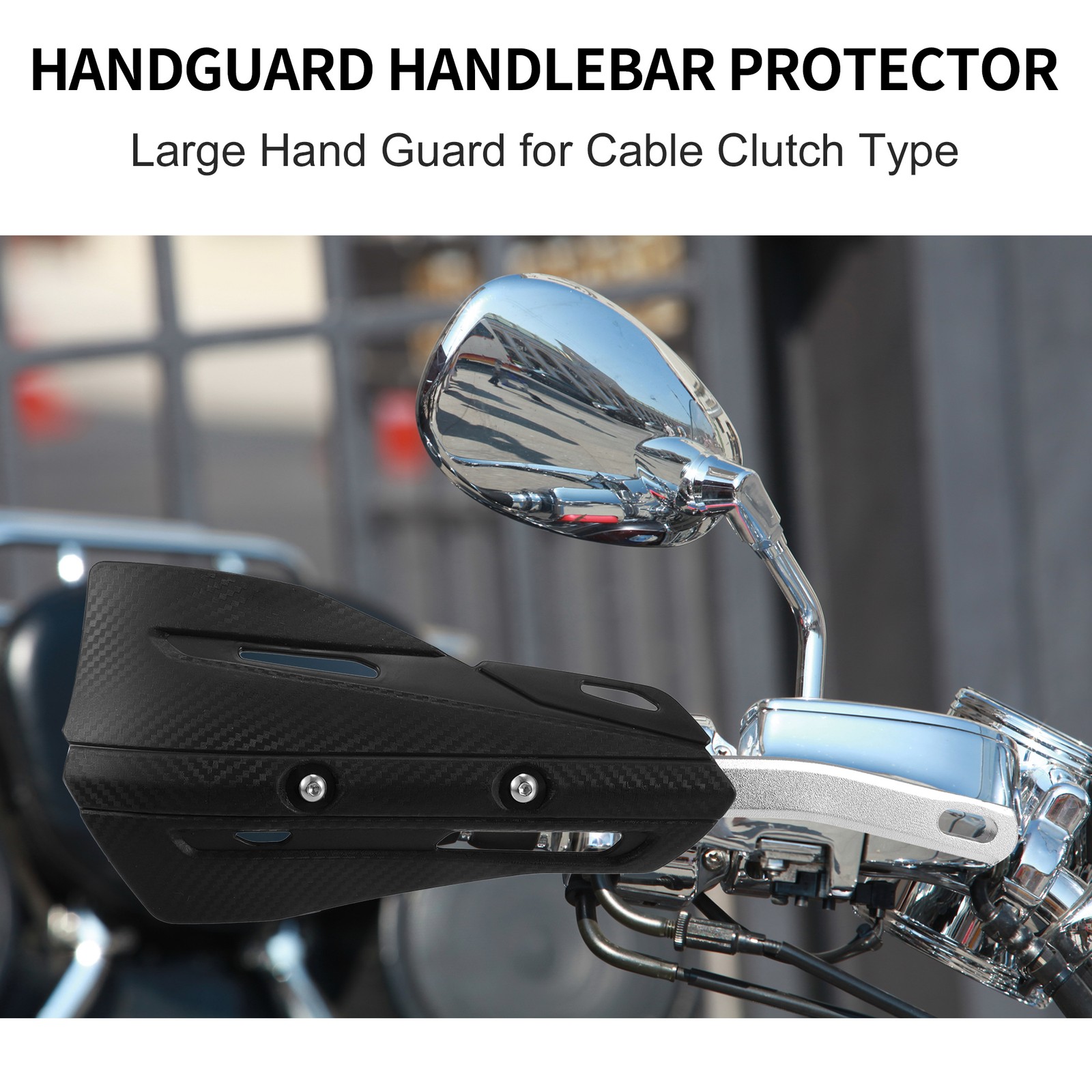 1 Set Black Off-road Motorcycle Aluminum Alloy Handlebars Plastic Handguards