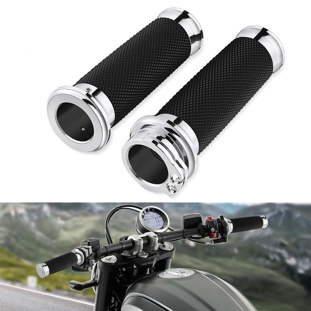 Motorcycle 1″ Hand Grips 26mm Handlebar Grips For Harley Honda Suzuki Kawasaki