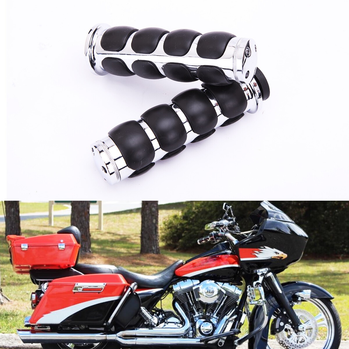 1 Pair Motorcycle Handle Grips(Left & Right) For Suzuki Kawasaki Yamaha …