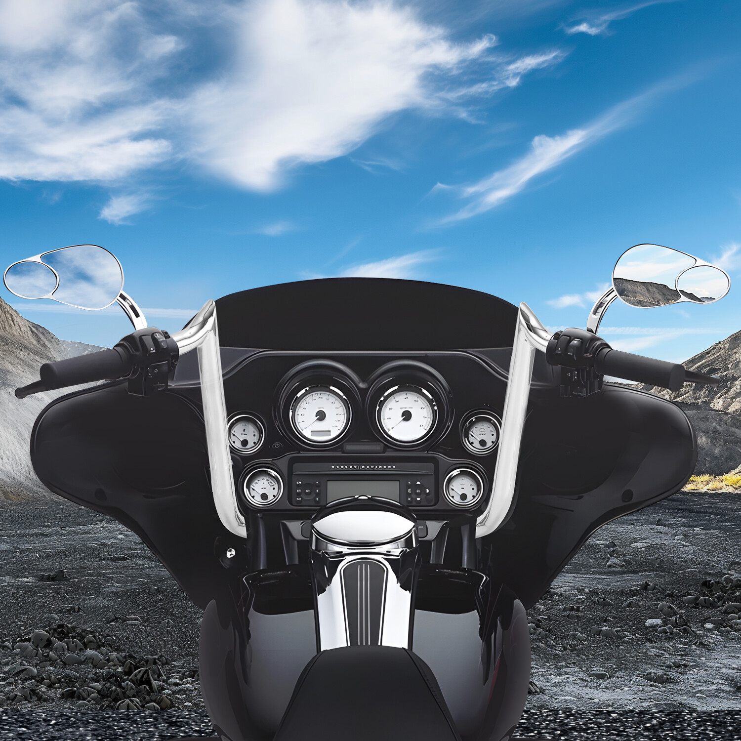 Bar 10″ 12″ 14″ Meathook Ape Hanger Handlebar For Harley Electra Street Glide