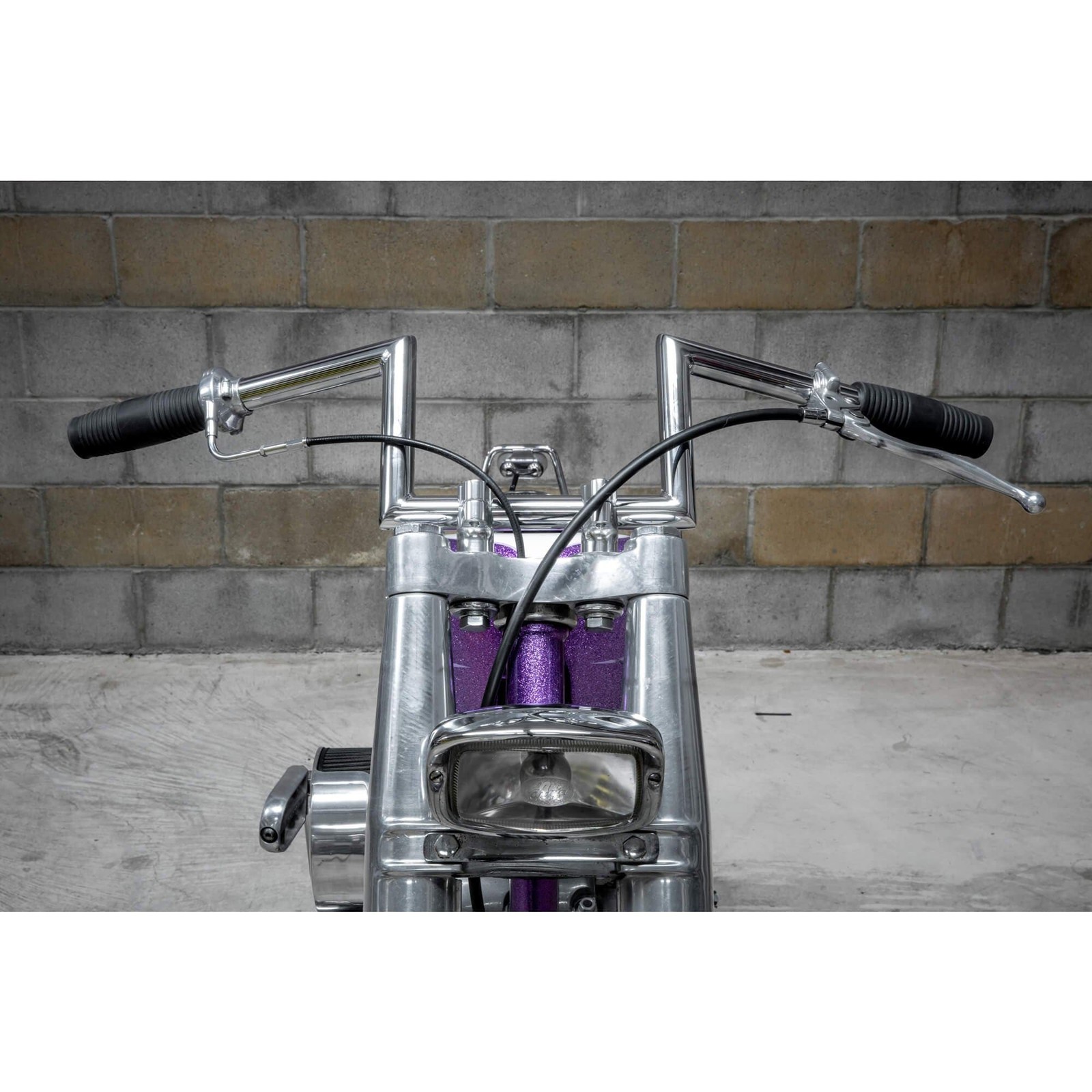 Chrome 1″ Z Bar Handlebars 6″ Rise chopper harley sportster shovelhead ironhead
