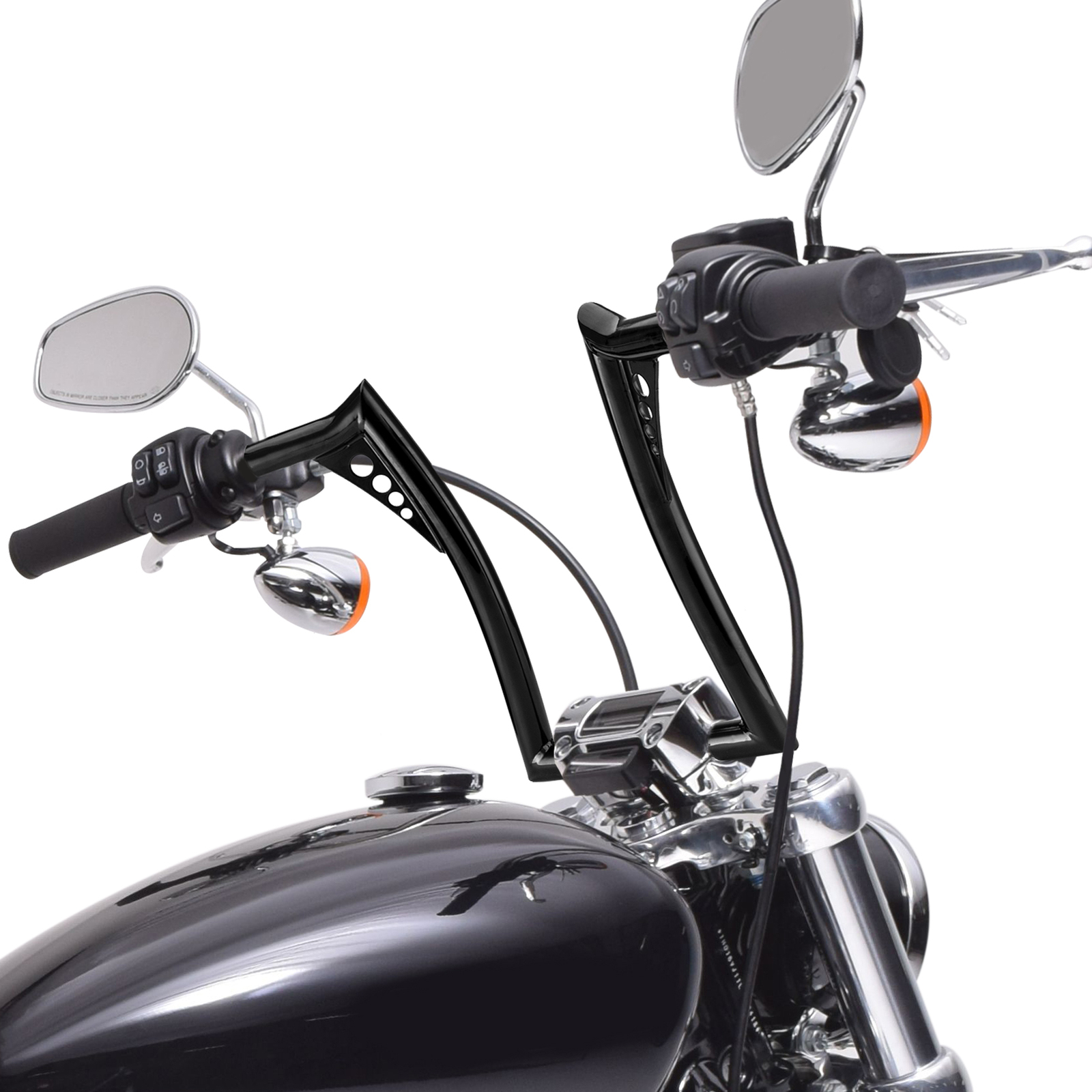 14″ Rise Meathook Ape Hanger Sharp Handlebar For Harley Road King Sportster Dyna
