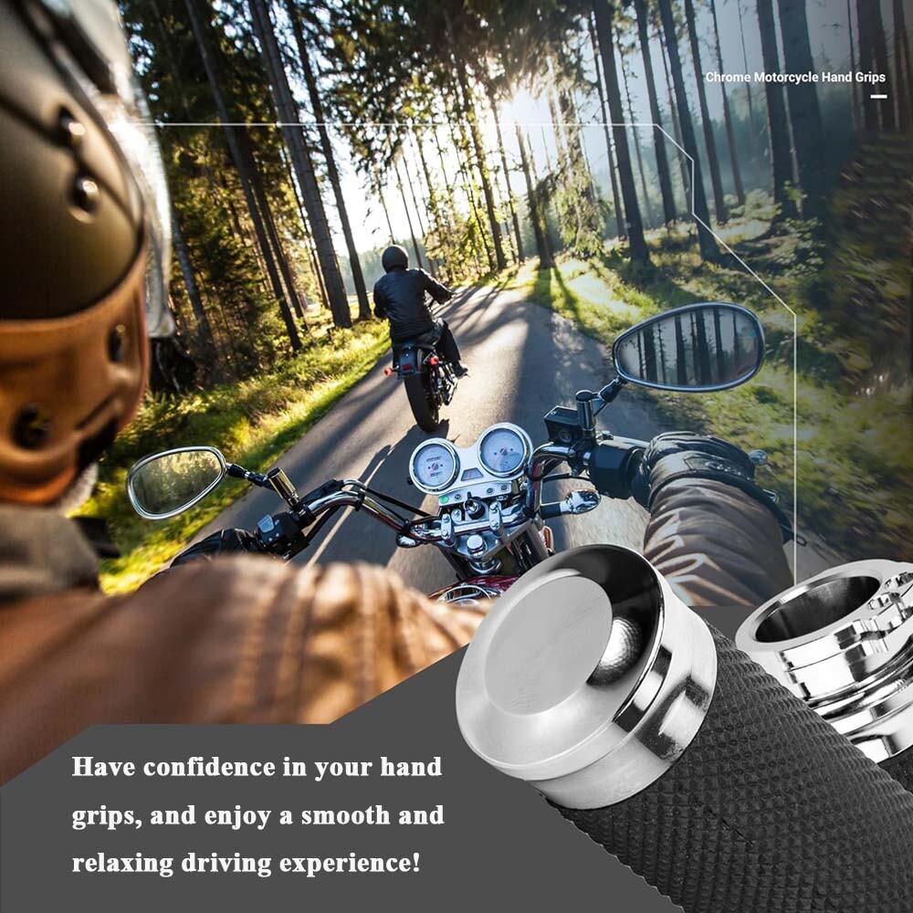 Motorcycle 1″ Hand Grips 26mm Handlebar Grips For Harley Honda Suzuki Kawasaki