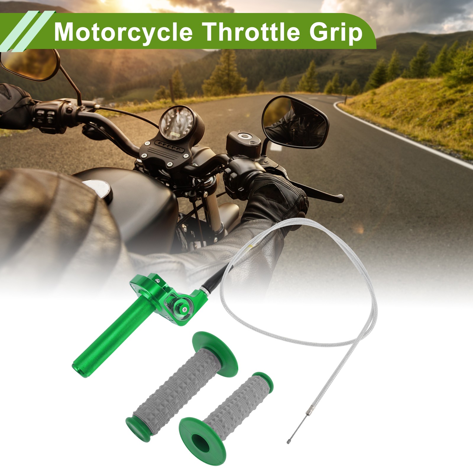 22mm Throttle Grip Plastic Aluminum Alloy motorcycle throttle grip Green