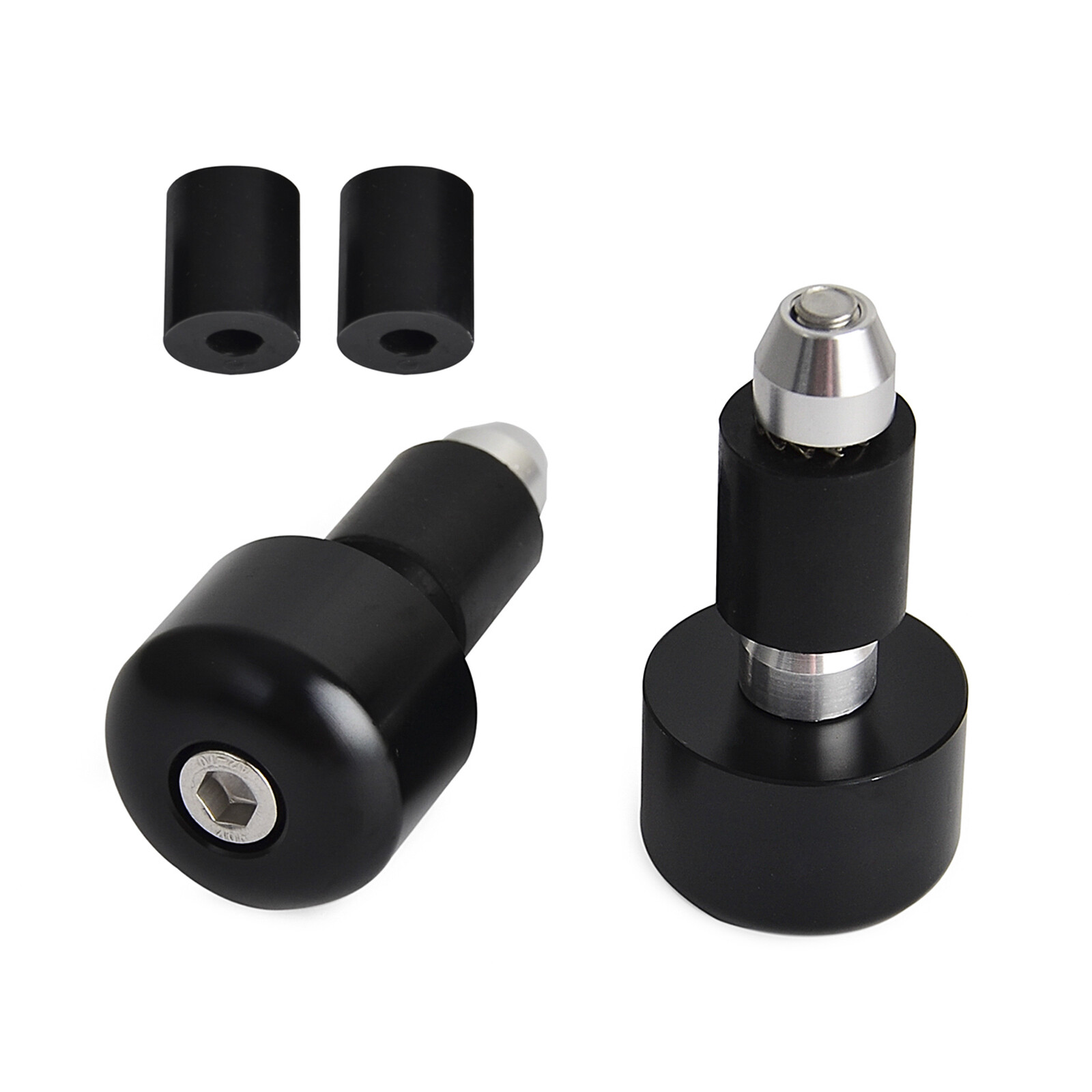 Motorcycle CNC 7/8″ Handlebar Cap Bar Ends w/ Rubber Adapters For Suzuki Street