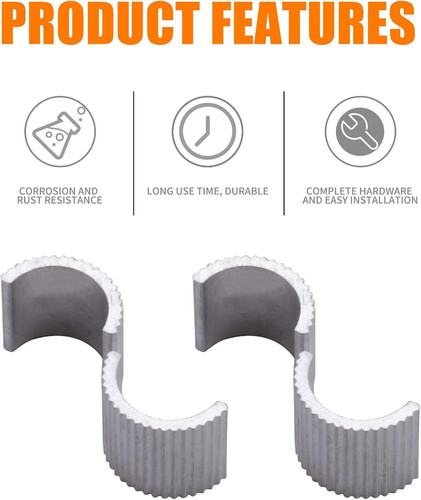 8pcs Handlebar Shim 7/8″ Handlebars to 1″ Motorcycle Handle Bar Spacer silver