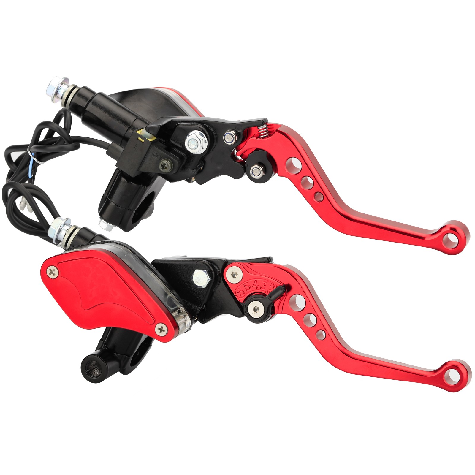 2pcs CNC 7/8″ Motorcycle Hydraulic Brake Clutch Lever Master Cylinder Reservoir