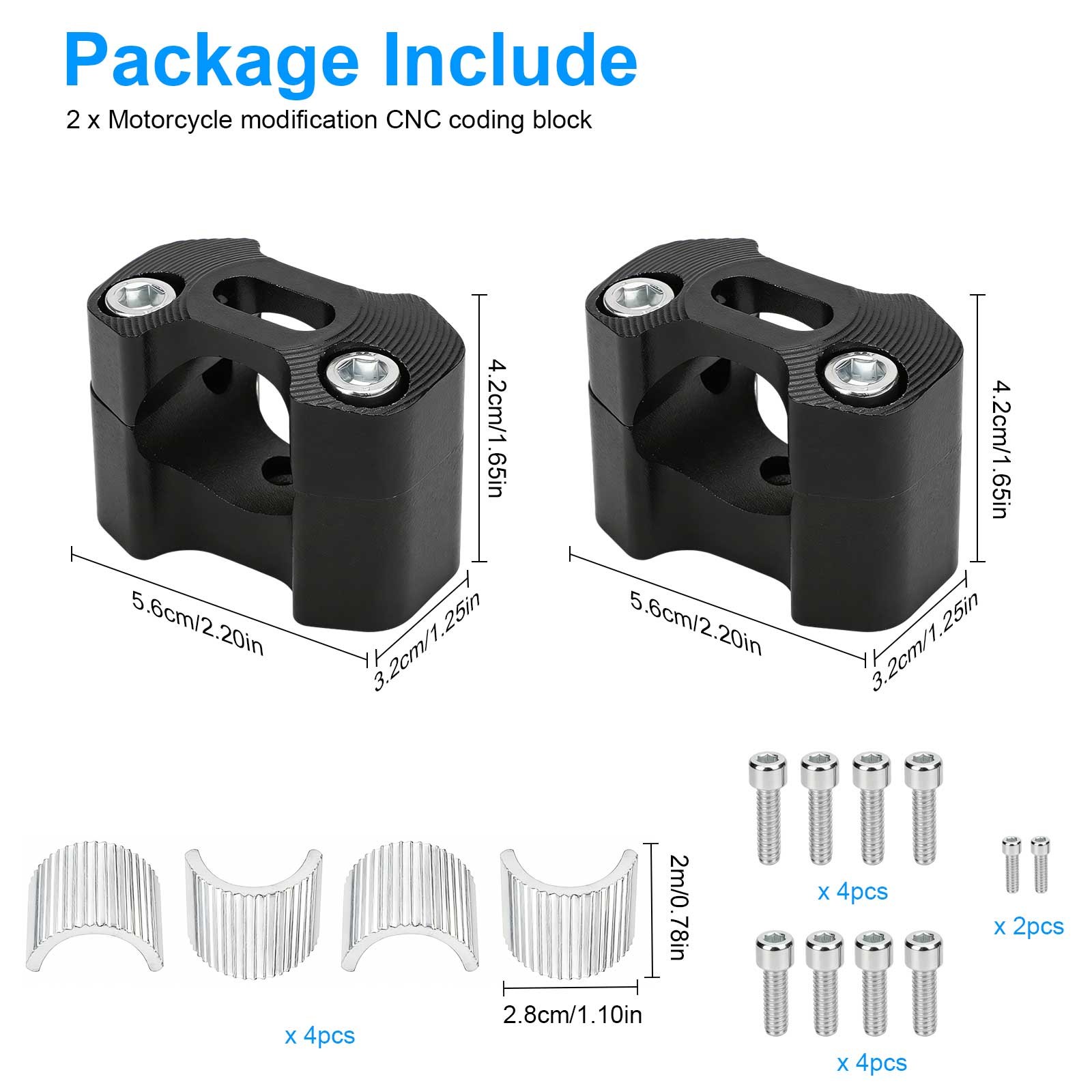 7/8 22mm 1 1/8″ 28mm CNC Motorcycle Handlebar Fat Bar Riser Mount Clamp Adapter