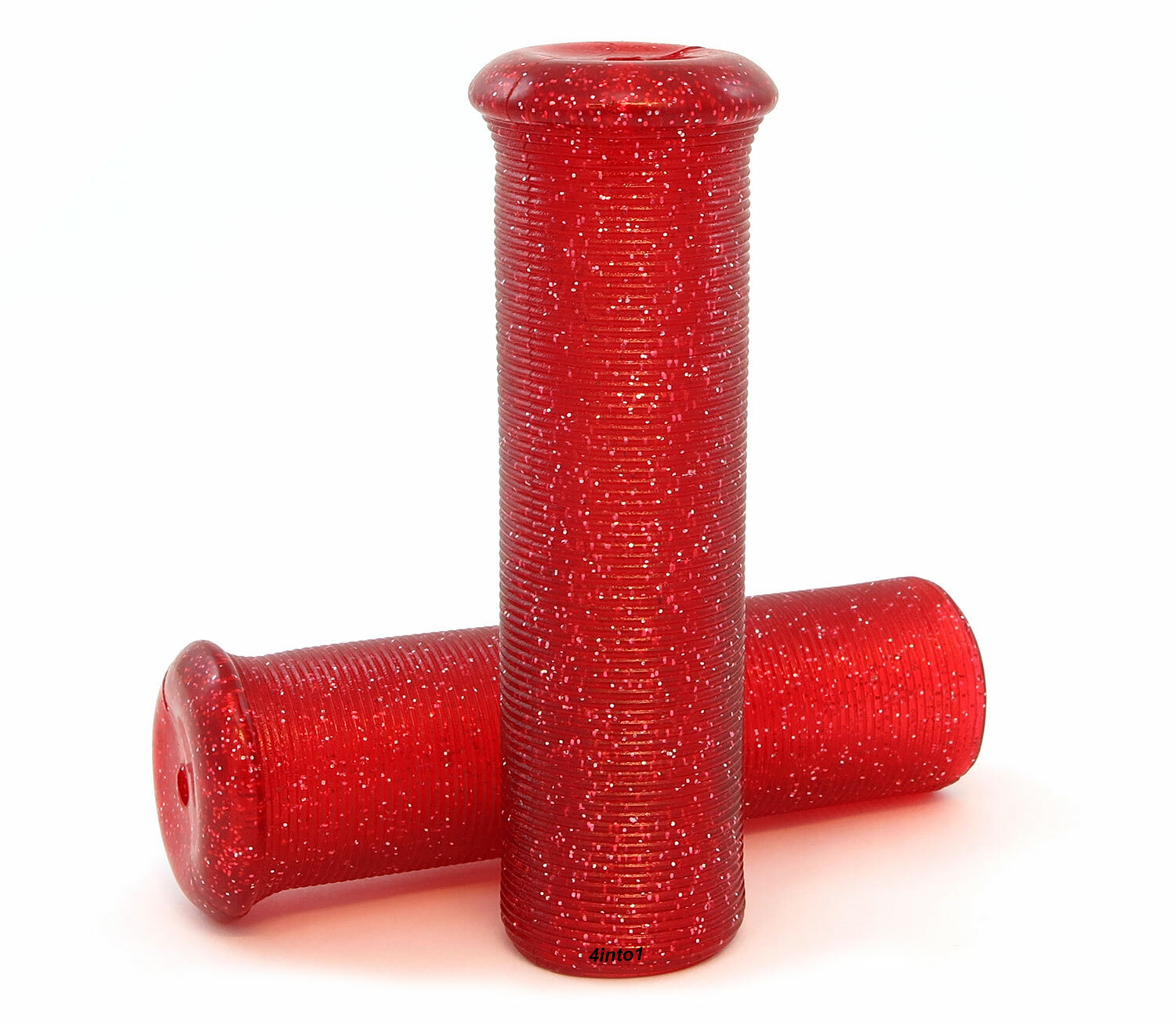 Red Stardust Metal Flake Sparkle Vintage Motorcycle Grips – 7/8″
