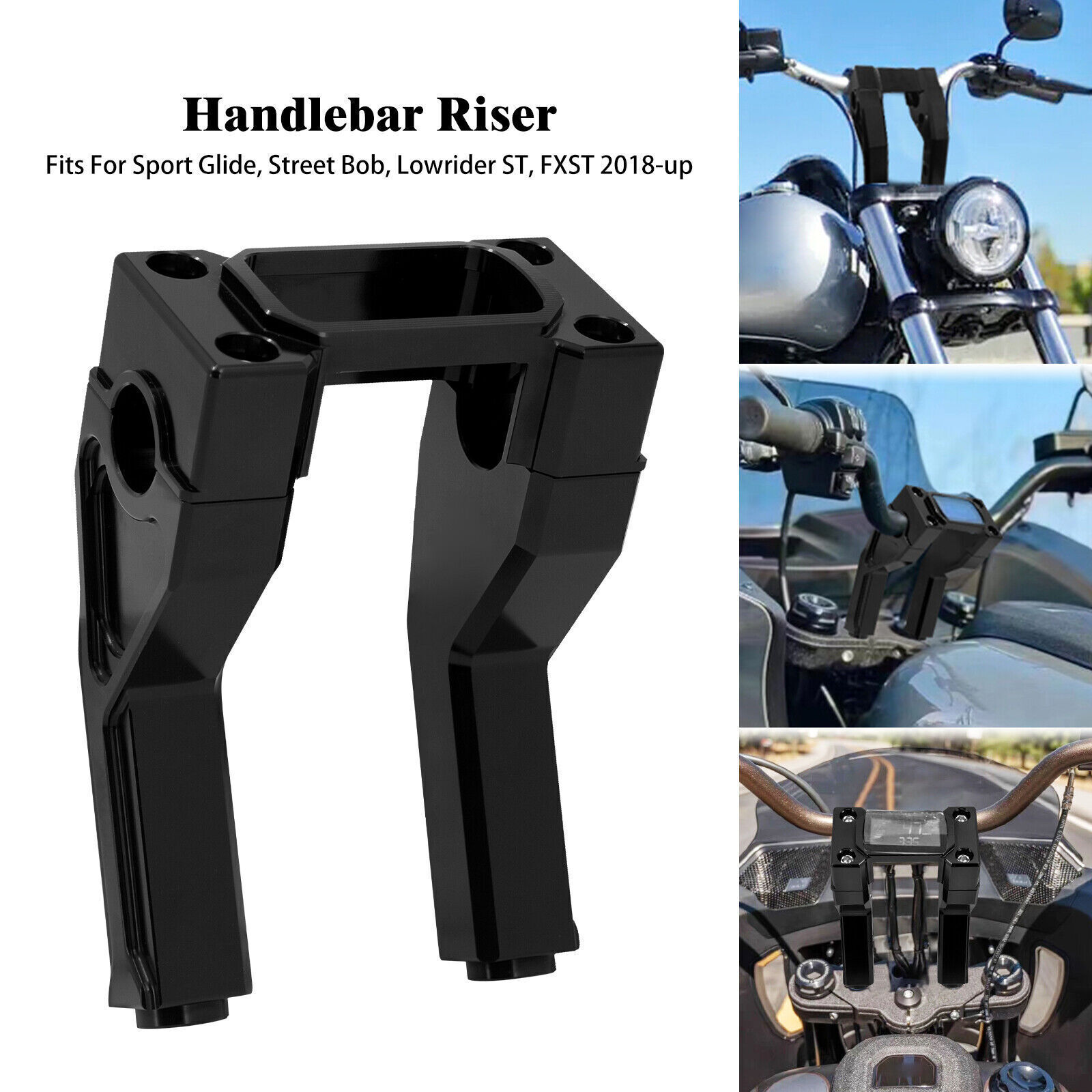 6″ Handlebar Black Riser 1″ Bar Club Fit For Harley FLSB FXLRST Softail FXBB 18
