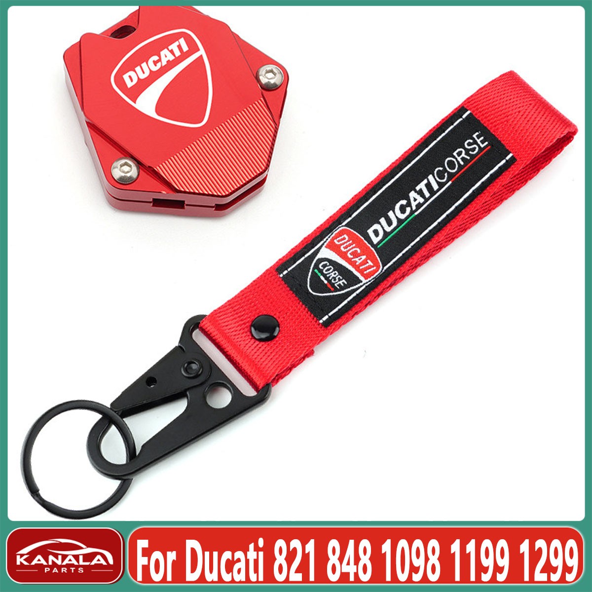 1Pcs New Motorcycle Embroidered Keychain +key shell For Ducati 821 848 1098 1199