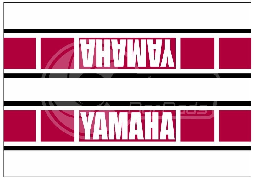 Yamaha Red Racing Stripe Vintage Design Motorcycle Bar Pad 10″ Matte Finish